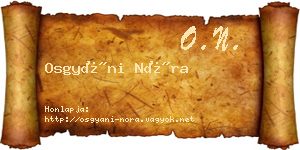 Osgyáni Nóra névjegykártya